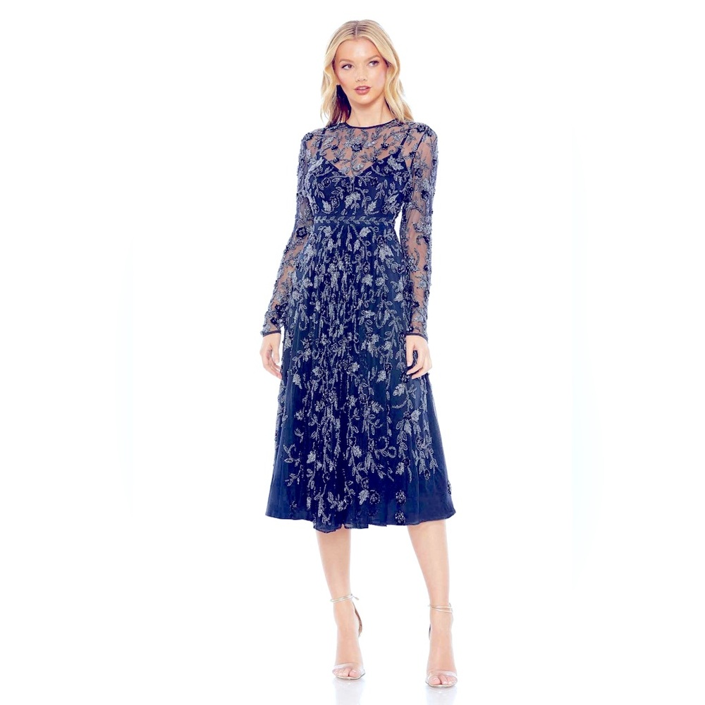 Mac duggal navy dress sz 18 new
